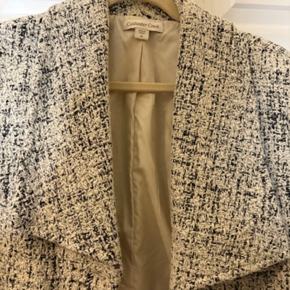 Chic Textured Tweed Open-Front Jacket - Picture 2 of 2